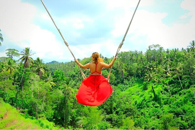 Ubud Tour with Jungle Swing and Waterfall Water Temple - Tegalalang Rice Terrace: a terraced walk with big photo angles